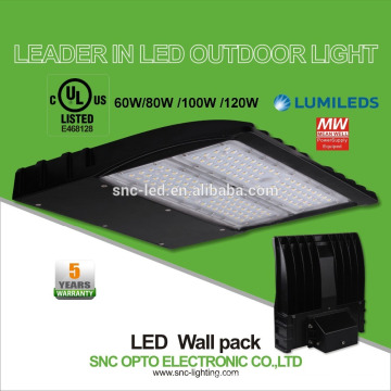 Conductor de Meanwell Alta calidad UL cUL LED Wall Pack luz 100W llevó el paquete de la pared Con garantía de 5 años